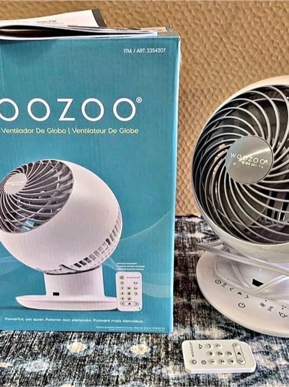 Woozoo Globe Fan White with Remote